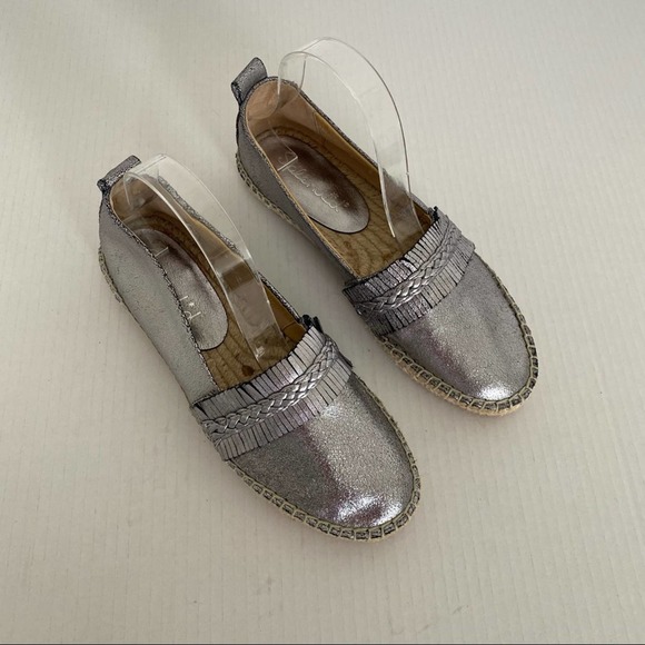 Splendid Jaime Grey Metallic Espadrille Flat 7.5 - Picture 4 of 7